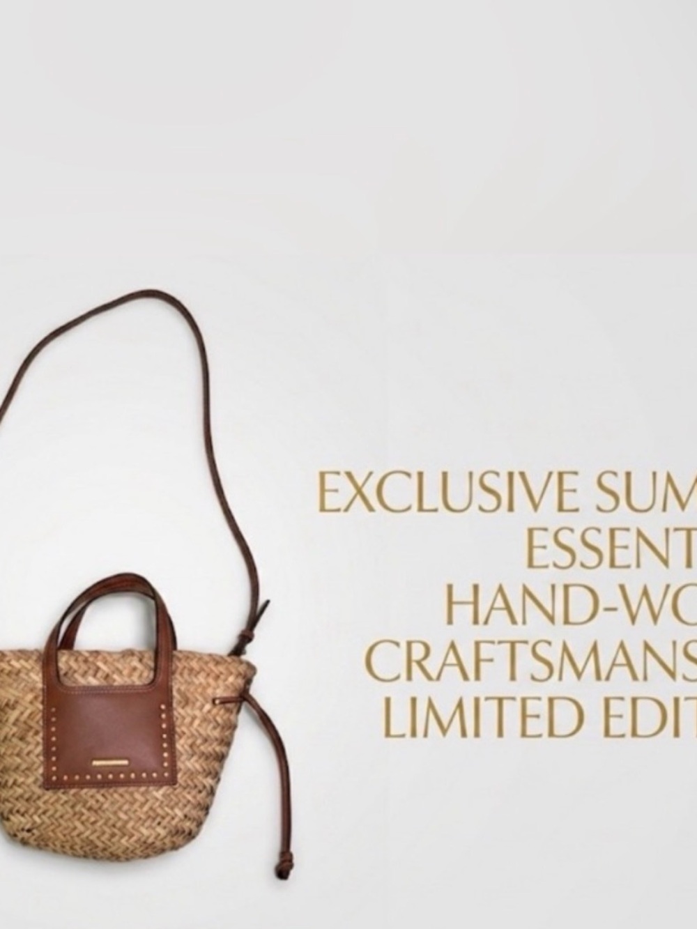 House of Harlow 1960 Straw Crossbody Bag with Brown Leather Trim - Picture 2 of 9